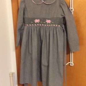 Little girls smocked dress. Hand made.